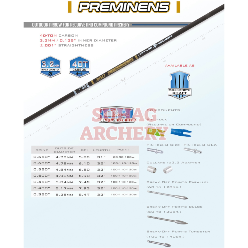 SKYLON PREMINENES CARBON ARROWS 1Dozen Pack