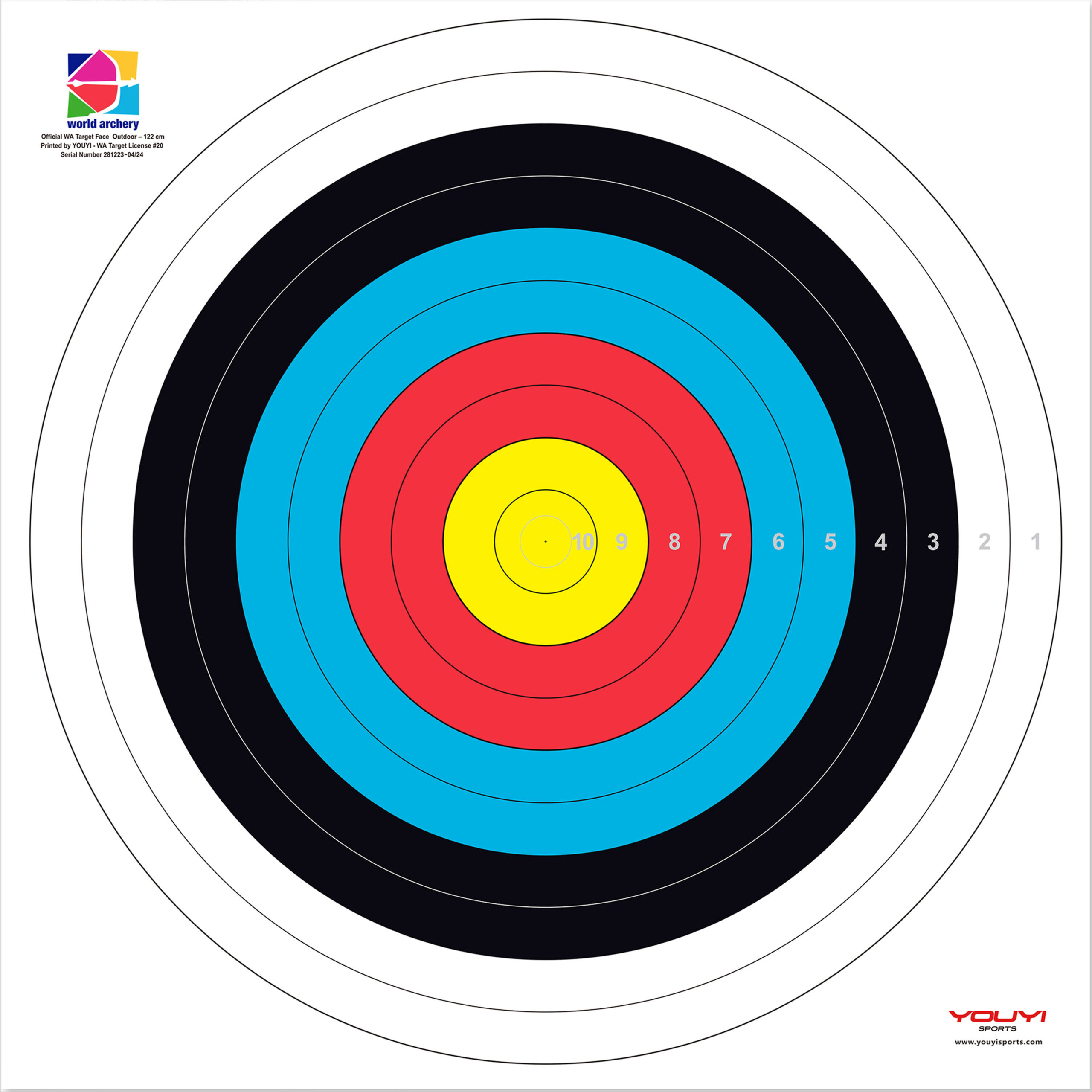 YOUYI 122cm WA-Licensed Waterproof Target Face 1 YOUYI 122cm WA licensed waterproof target face
