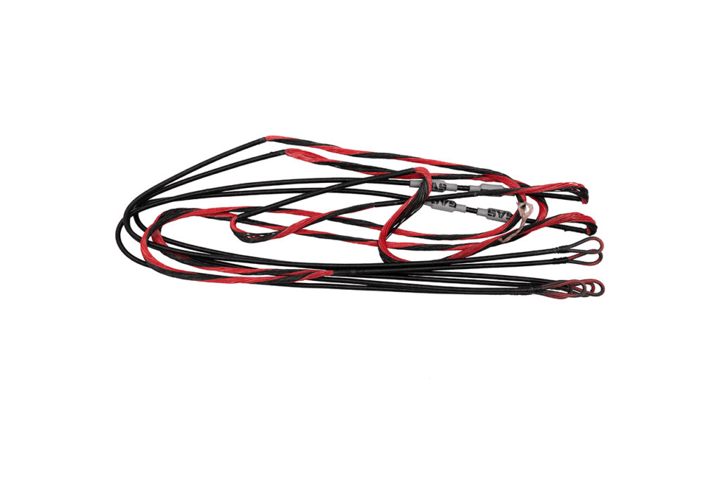 Red and black GAS High Octane compound bow string and cable set